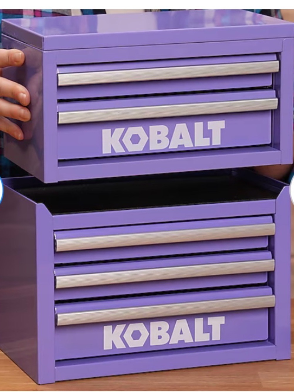 Purple 2-Piece Metal Tool Chest Organizer
